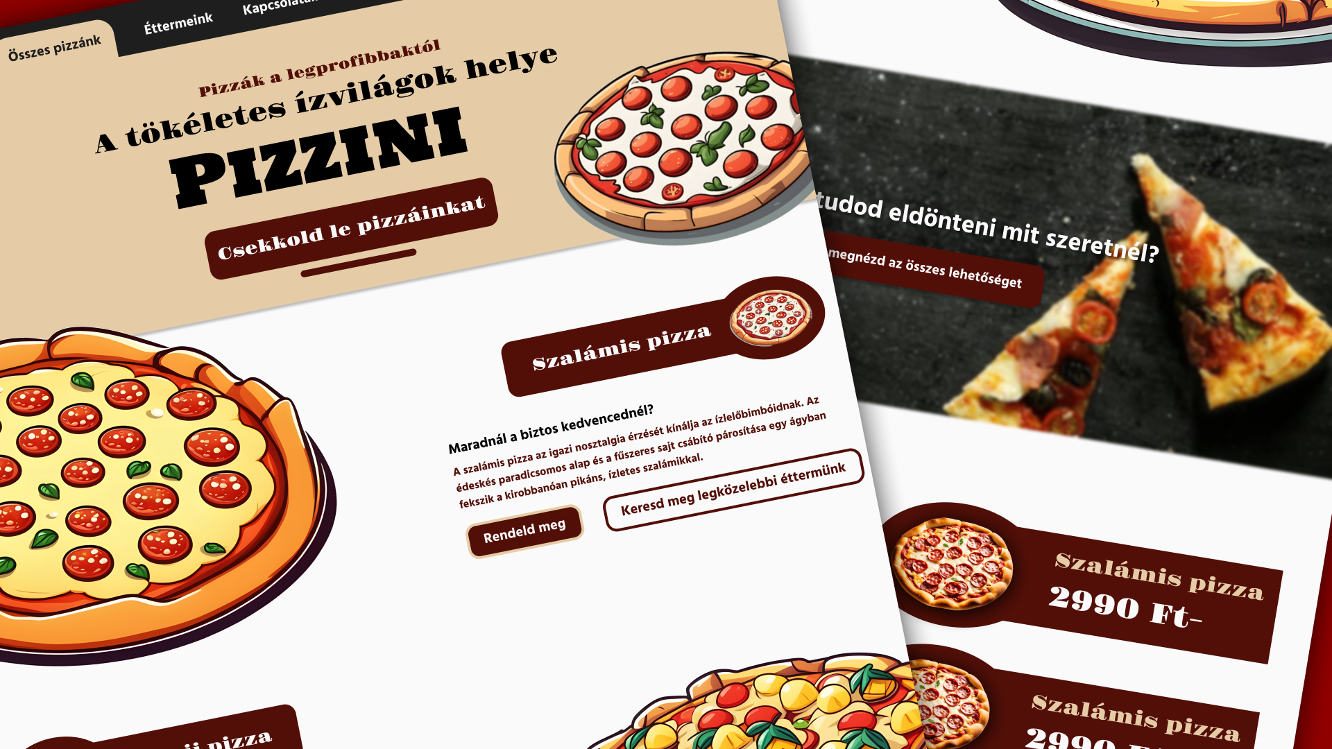 Weboldal fejlesztés - Pizzini